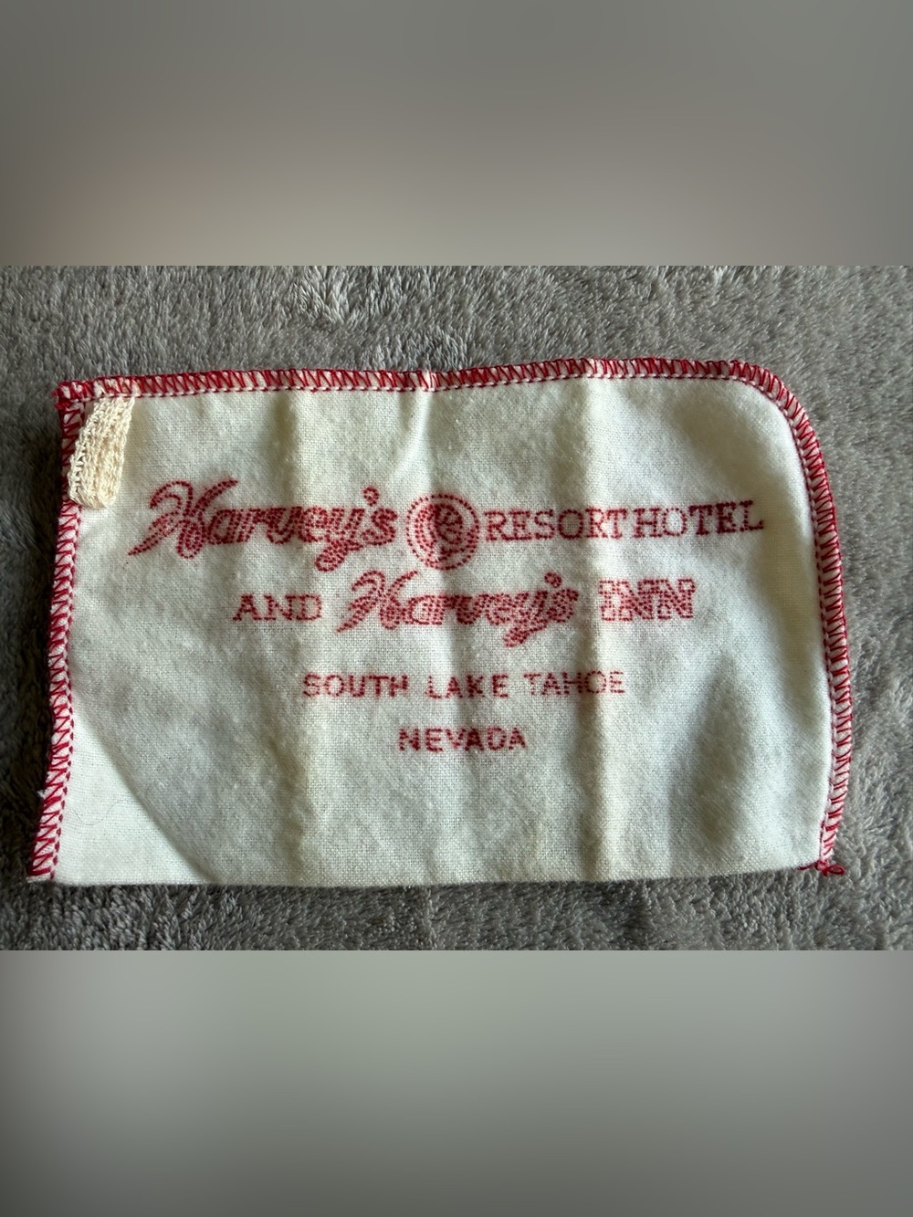 Vintage Harvey’s Resort Hotel Shoe Cleaner Cloth Bag
